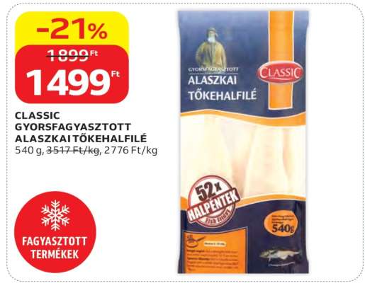 CLASSIC GYORSFAGYASZTOTT ALASZKAI TŐKEHALFILÉ