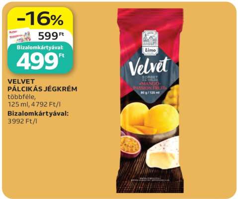 VELVET PÁLCIKÁS JÉGKRÉM