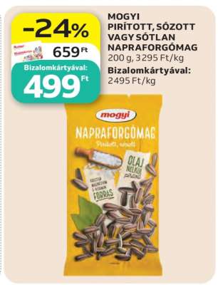 Mogyi pirított, sózott vagy sótlan napraforgómag