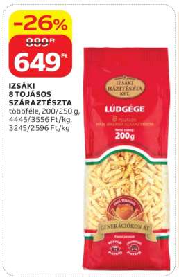 Izsáki 8 tojásos száraztészta