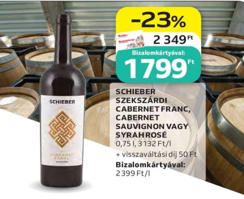 SCHIEBER SZEKSZÁRDI CABERNET FRANC, CABERNET SAUVIGNON VAGY SYRAHRÓSÉ