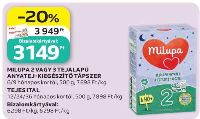 Milupa 2 vagy 3 Tejalapú Anyatej-kiegészítő Tápszer