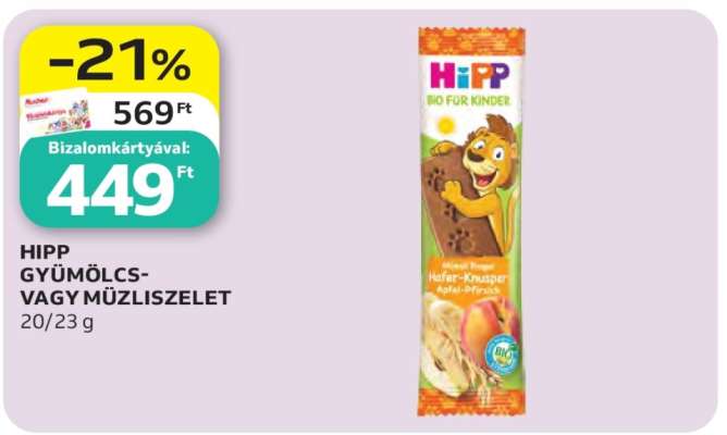 HIPP GYÜMÖLCS- VAGY MÜZLISZELET