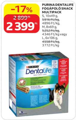 PURINA DENTALIFE FOGÁPOLÓ SNACK MULTIPACK