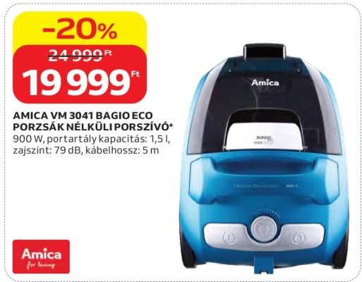 AMICA VM 3041 BAGIO ECO PORZSÁK NÉLKÜLI PORSZÍVÓ