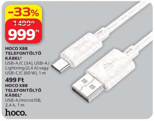 HOCO X88 TELEFONTÖLTŐ KÁBEL