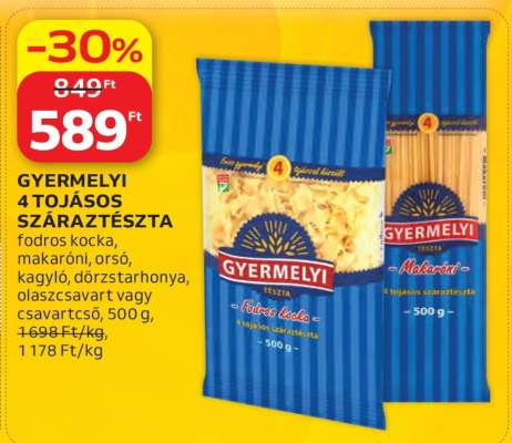 Gyermelyi 4 tojásos száraztészta