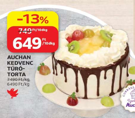 AUCHAN KEDVENC TÚRÓ-TORTA