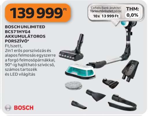 BOSCH UNLIMITED BCS71HYG4 AKKUMULÁTOROS PORSZÍVÓ