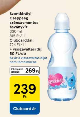 Szentkirályi Cseppség szénsavmentes ásványvíz