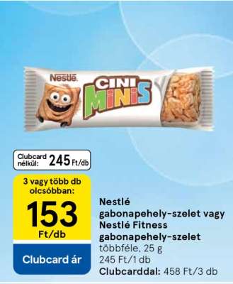 Nestlé gabonapehely-szelet vagy Nestlé Fitness gabonapehely-szelet