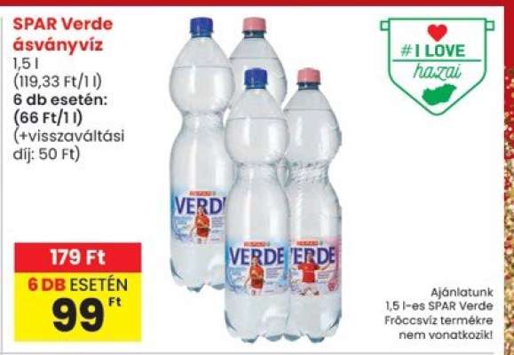 SPAR Verde ásványvíz