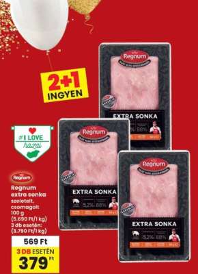 Regnum extra sonka szeletelt, csomagolt