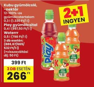 Kubu gyümölcslé, -nektár