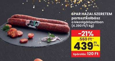 SPAR HAZAI.SZERETEM parasztkolbász