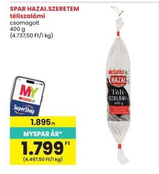 SPAR HAZAI.SZERETEM téliszalámi