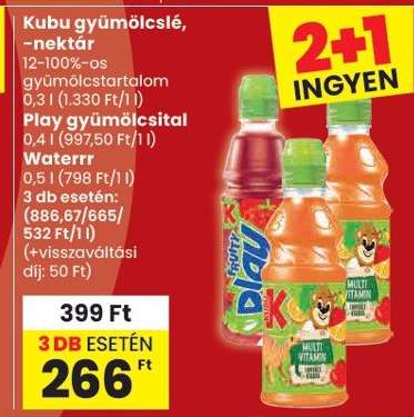 Kubu gyümölcslé, -nektár