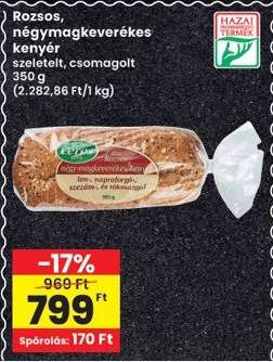 Rozsos négy-magkeverékes kenyér