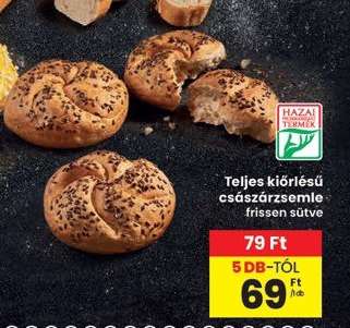 Teljes kiőrlésű császárzsemle