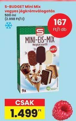 S-BUDGET mini mix vegyes jégkrémválogatás