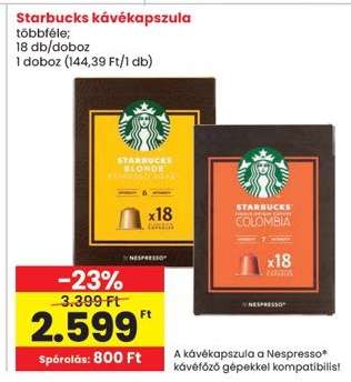 Starbucks kávékapszula