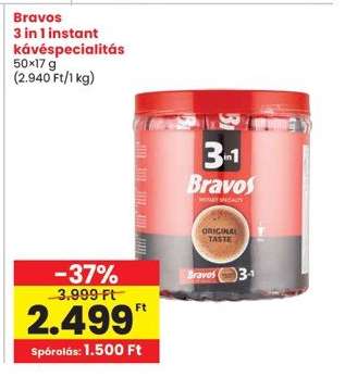 Bravos 3 in 1 instant kávéspecialitás