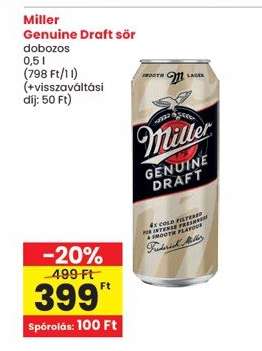 Miller Genuine Draft sör