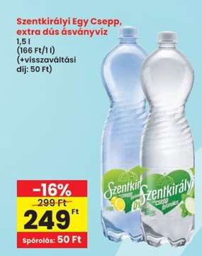 Szentkirályi Egy Csepp, extra dús ásványvíz