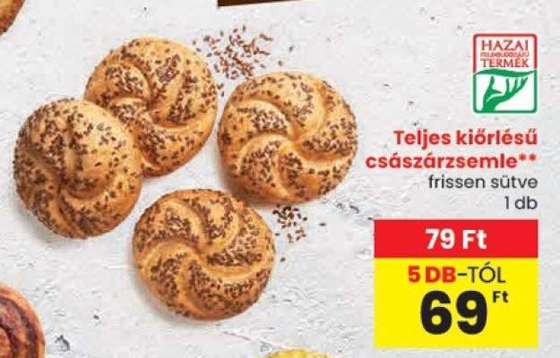 Teljes kiőrlésű császárzsemle