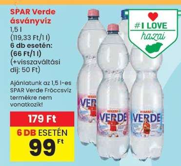 SPAR Verde ásványvíz