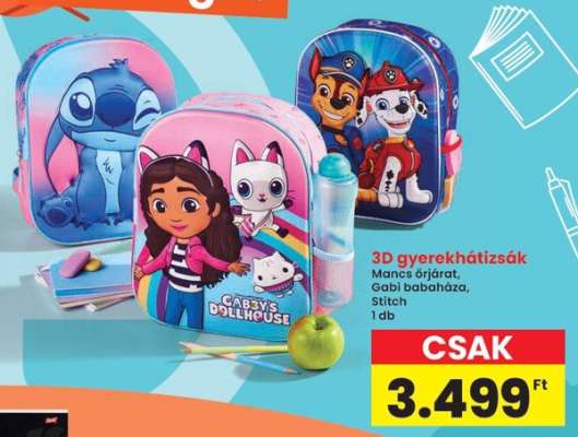 3D gyerekhátizsák