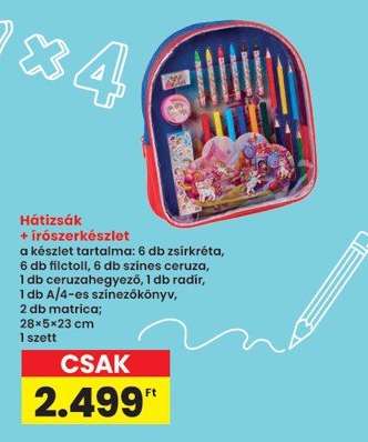 Hátizsák + írószerkészlet