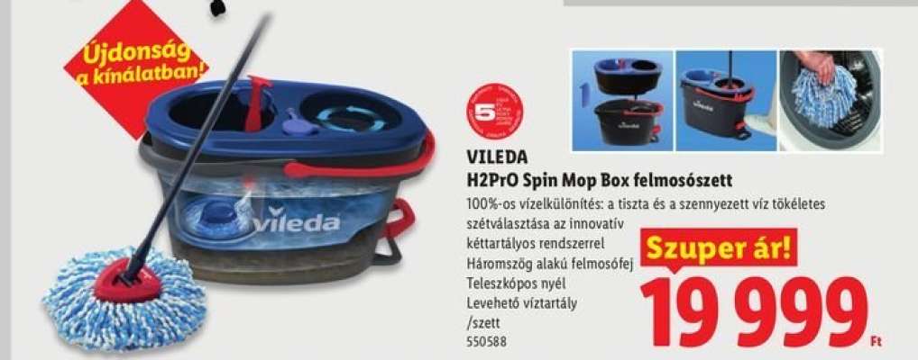 VILEDA H2PRO Spin Mop Box felmosószett