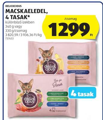 DELICCIOUS MACSKAELEDEL, 4 TASAK