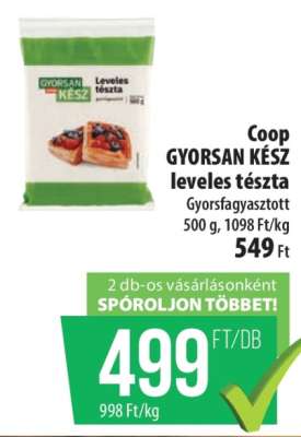 Coop Gyorsan kész leveles tészta