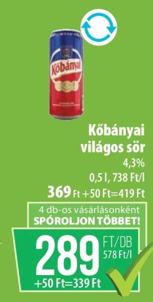 KŐBÁNYAI Világos sör*
