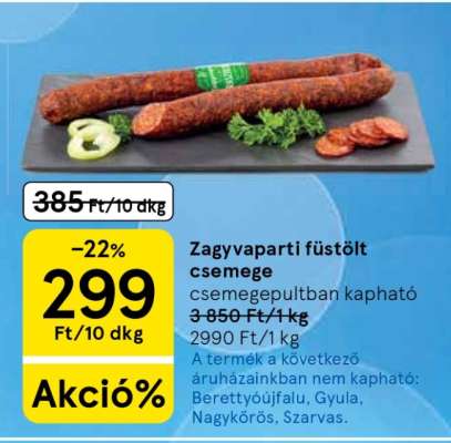 Zagyvaparti füstölt csemege