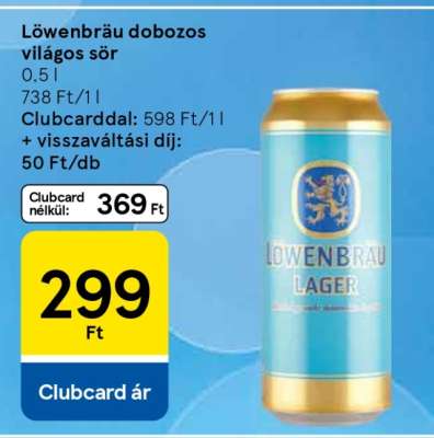Löwenbräu dobozos világos sör