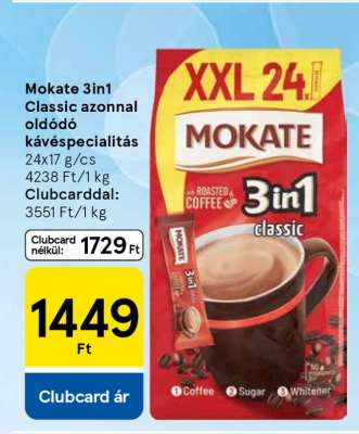 Mokate 3in1 Classic azonnal oldódó kávéspecialitás