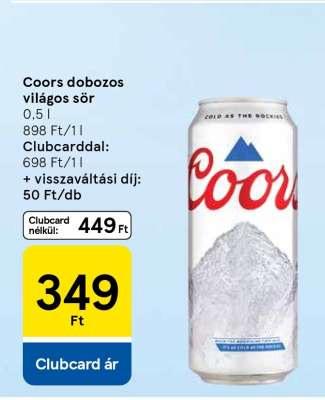 Coors dobozos világos sör