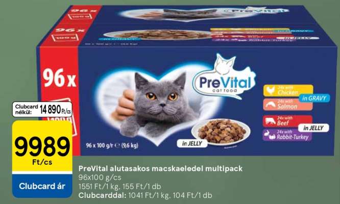 PreVital alutasakos macskaeledel multipack