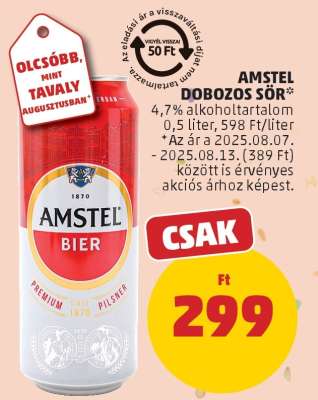 Amstel dobozos sör
