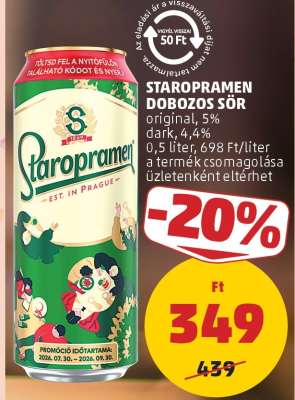 Staropramen dobozos sör