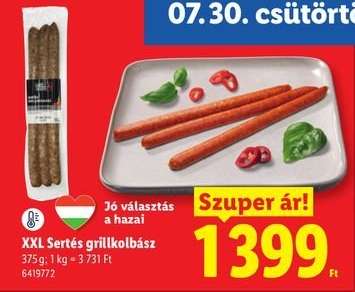 XXL Sertés grillkolbász