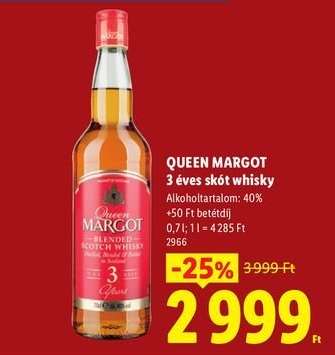 QUEEN MARGOT 3 éves skót whisky