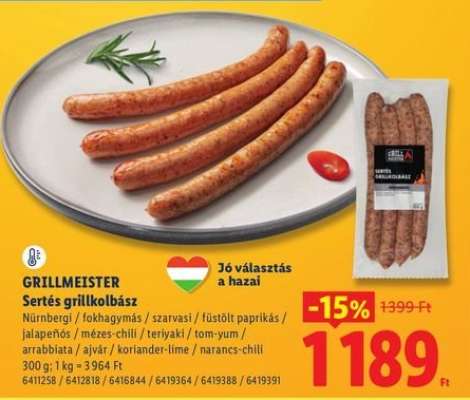 GRILLMEISTER Sertés grillkolbász