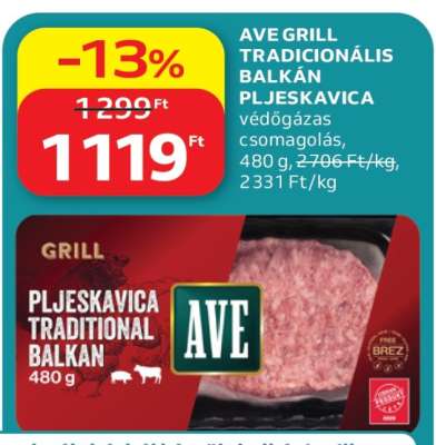 AVE GRILL TRADICIONÁLIS BALKÁN PLJESKAVICA