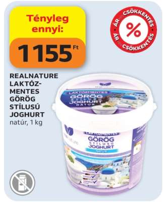 REALNATURE Laktózmentes Görög Stílusú Joghurt