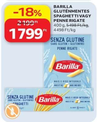 BARILLA GLUTÉNMENTES SPAGHETTI VAGY PENNE RIGATE
