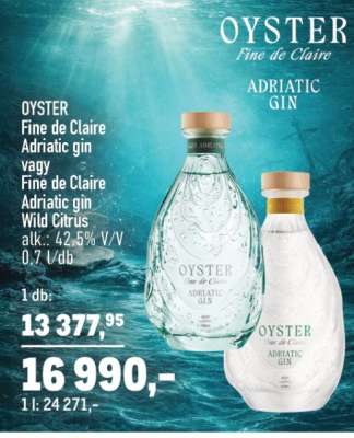 OYSTER Fine de Claire Adriatic gin